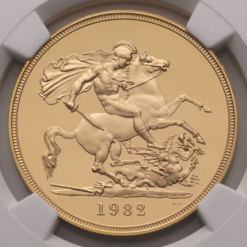 イギリス 1982年 エリザベス2世 5ポンド金貨 PF69UCAM:2809320-001-UNIVERSAL COIN